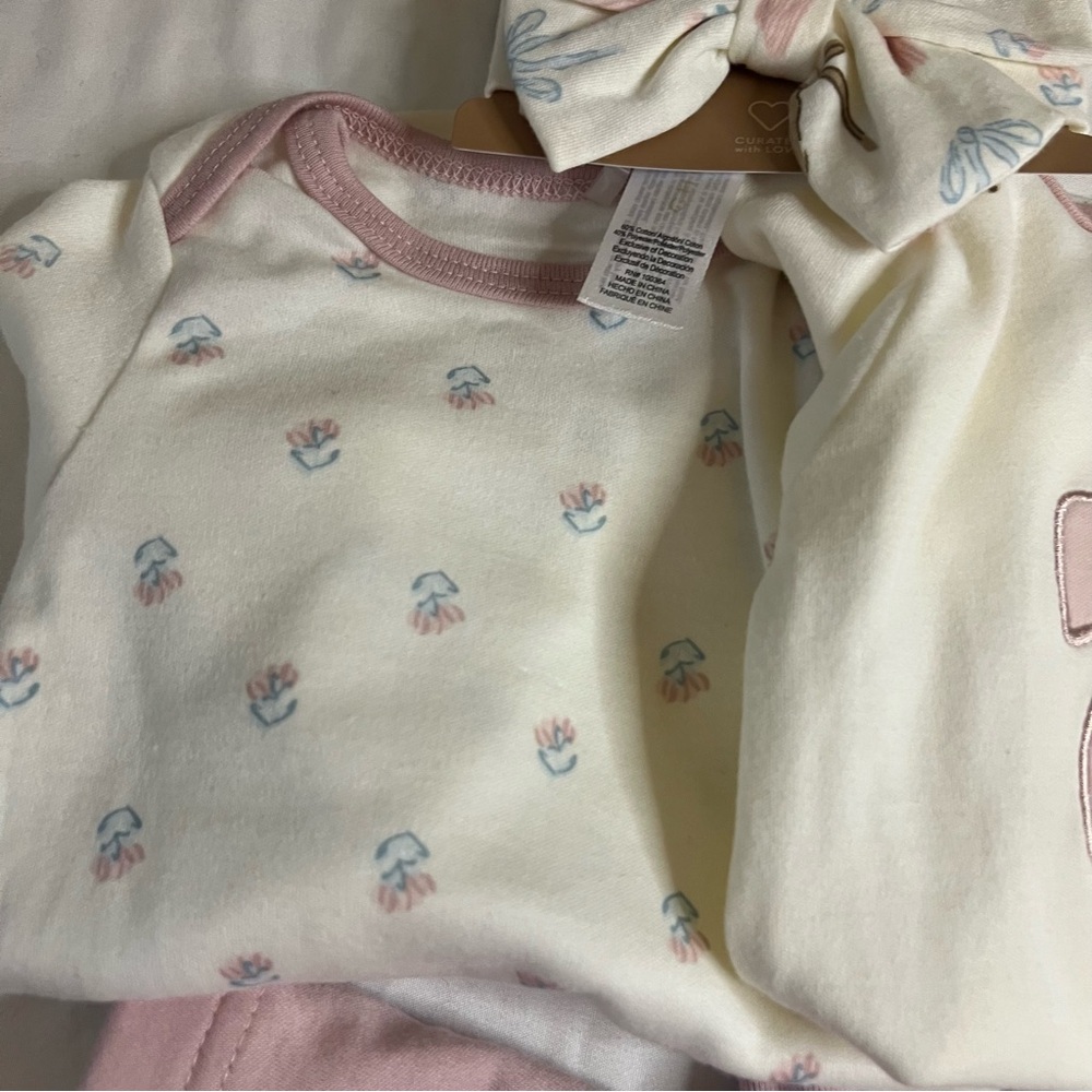 Chick Pea Pink and Cream Pajama Set for Kids - Picture 4 of 5
